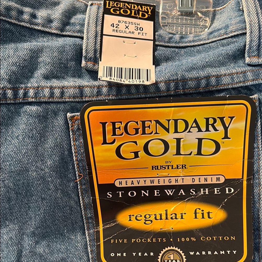 Vintage Legendary Gold Rustlers Stonewashed regular Denim Jeans 42 x 30 502